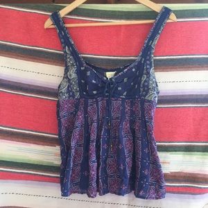 EUC Free People Tank Top / Blouse - Blue & Purple